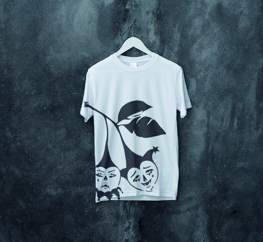 Jester Cherries T-Shirt Hanger Mockup