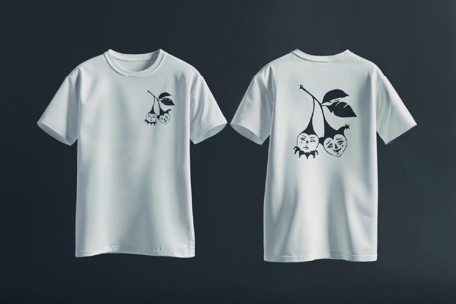 Jester Cherries T-Shirt Front and Back Mockup