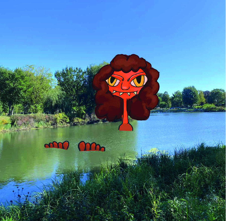 Lake monster illustration